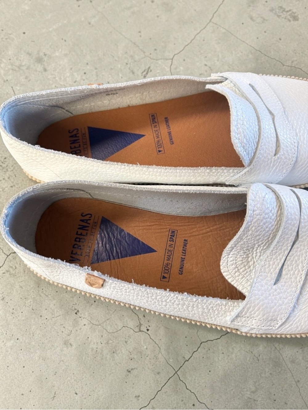 NEW Verbenas Penny Loafers White Pebbled Leather Slip-On 8.5 Women’s/40EU Men - Picture 4 of 9